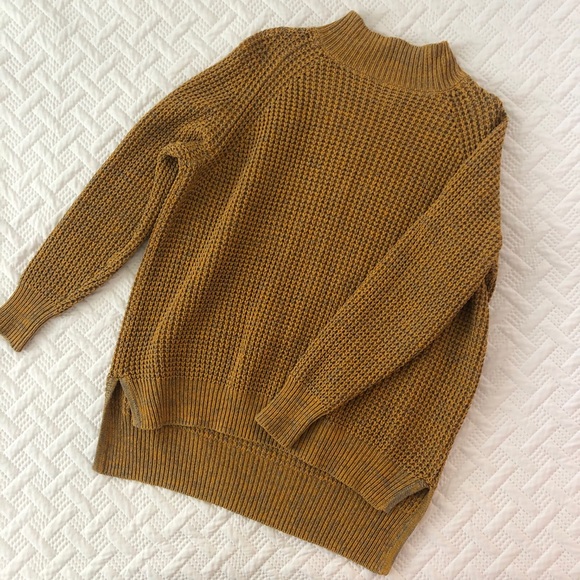 BDG Mustard Oversized Mockneck Sweater - Picture 1 of 2